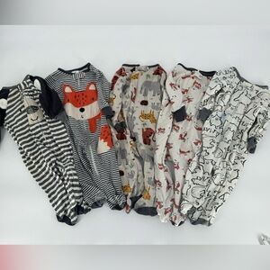 Lot of 5 3-6 Month Zippered Sleepers 100% Cotton Pajamas casual Gerber